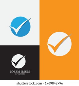 Check mark V Letter Logo Template Vector