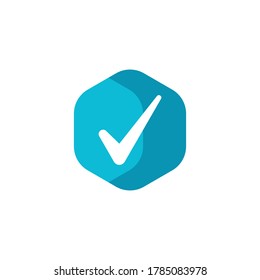 Check mark V Letter Logo Template