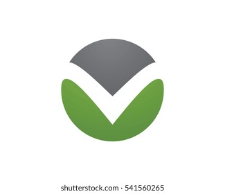 Check mark V Letter Logo Template