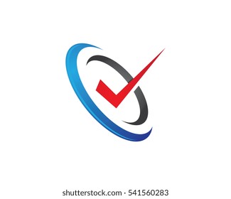 Check mark V Letter Logo Template