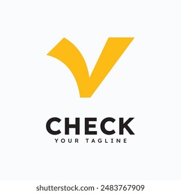 Marca de verificación V símbolo de diseño del logotipo