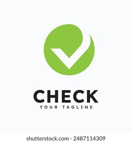 Check mark V logo design symbol