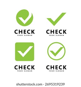 Check mark v logo design symbol