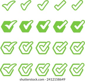 Check Mark, Valid, Yes, Confirmation, Okey, Positive checked, confirm, Acceptance in checklist, icon set