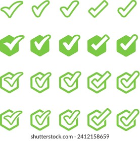 Check Mark, Valid, Yes, Confirmation, Okey, Positive checked, confirm, Acceptance in checklist, icon set