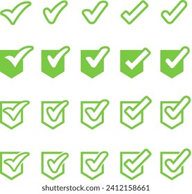 Check Mark, Valid, Yes, Confirmation, Okey, Positive checked, confirm, Acceptance in checklist, icon set