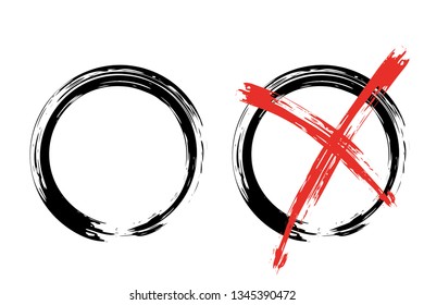 Check mark. Vector grunge brush stroke
