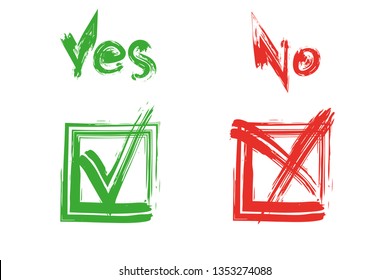 Check mark. Vector grunge brush stroke