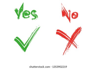 Check mark. Vector grunge brush stroke