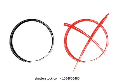 Check mark. Vector grunge brush stroke