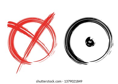 Check mark. Vector grunge brush stroke