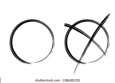 Check mark. Vector grunge brush stroke