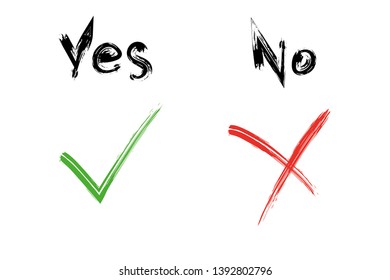 Check mark. Vector grunge brush stroke