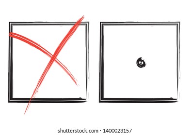 Check mark. Vector grunge brush stroke