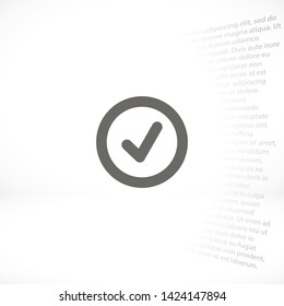check mark vector icon 10 eps , Lorem ipsum Flat design
