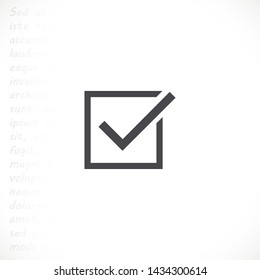 check mark vector icon 10 eps , Lorem ipsum Flat design