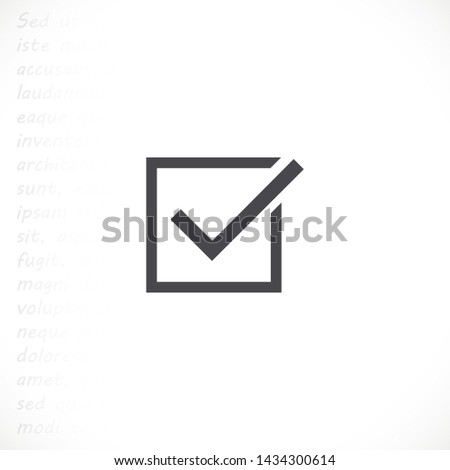 check mark vector icon 10 eps , Lorem ipsum Flat design