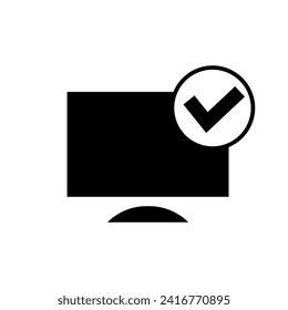 Check mark vector icon. Approval illustration symbol. ok sign or logo.