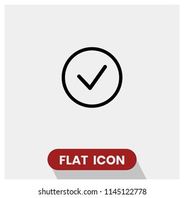 Check mark vector icon, approve symbol. Simple, modern flat vector illustration for web site or mobile app.