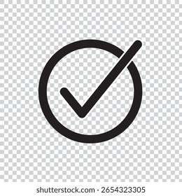 Icono de Vector de marca de verificación - ilustración negra.