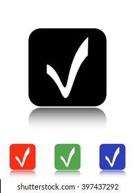 check mark vector icon - black and colored buttons