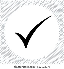 Check mark vector icon - black  illustration