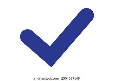 Check mark vector icon. Blue tick icon isolated on white background. Flat check mark sign for web site, app, label, logo and design template. Vector illustration
