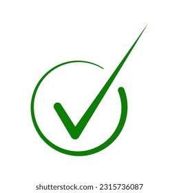 Check mark vector icon. Checklist icon symbol isolated. Check mark in box sign. Checkmark right vector icon. Green checklist vector design. Checkmark icon for business, office, poster, and web design