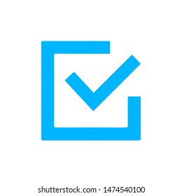 Check mark vector icon. Checkmark right symbol tick sign. Ok button correct circle icon.