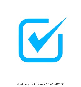 Check mark vector icon. Checkmark right symbol tick sign. Ok button correct circle icon.
