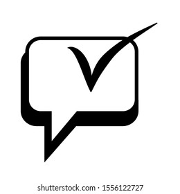 Check mark vector icon. Checkmark right symbol tick sign. Ok button correct circle icon on a white background