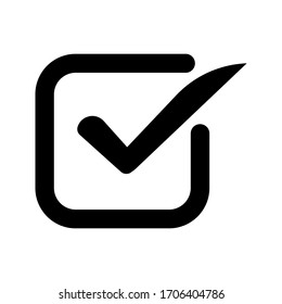 Check mark vector icon. Checkmark right symbol tick sign. Ok button correct circle icon