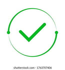 Check mark vector icon. Checkmark right symbol tick sign. Ok button correct circle icon. vector illustration