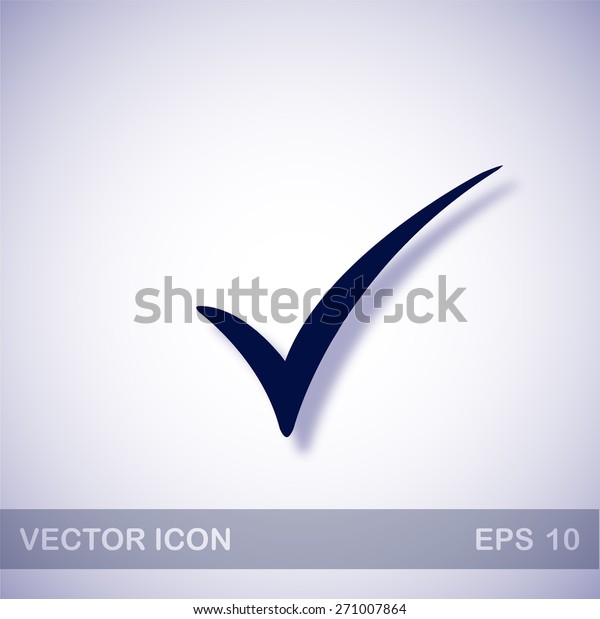 Check Mark Vector Icon Dark Blue Stock Vector (Royalty Free) 271007864 ...