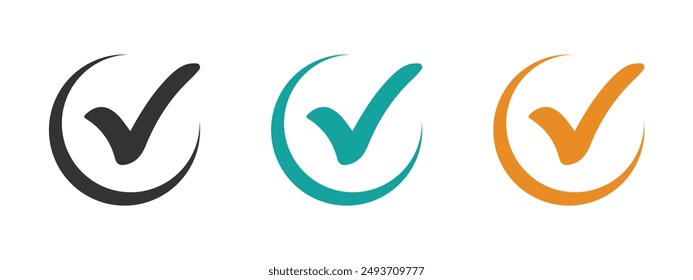 Conjunto de diseños de iconos de Vector de marca de verificación