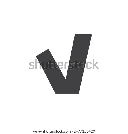 Check mark vector icon. filled flat sign for mobile concept and web design. Checkmark glyph icon. Tick symbol, logo illustration. Vector graphics