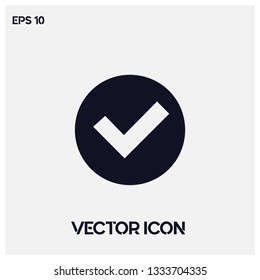 Check mark vector icon illustration. Ui/Ux. White background. Premium quality.