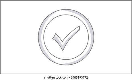 Check mark vector icon. Vector linear icon. The choice Illustration. Drawing.