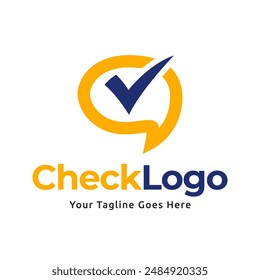 Check mark vector icon logo design illustration