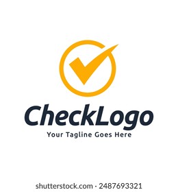 Ilustración de diseño de logotipo de Vector de marca de verificación