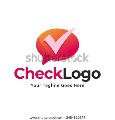Check mark vector icon logo design illustration
