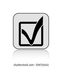 Check mark vector icon  with long shadow