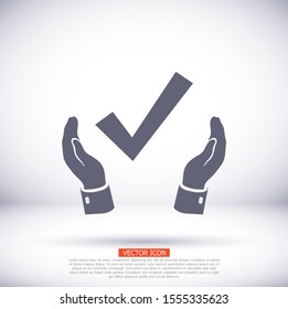 check mark vector icon . Lorem Ipsum Flat Design