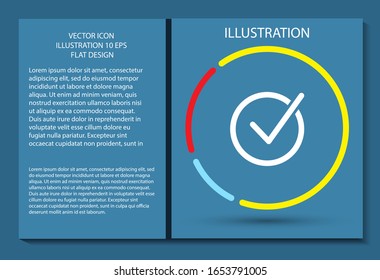 Check mark vector icon , lorem ipsum Flat design