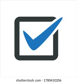 Check mark vector icon on white background