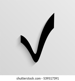 Check mark vector icon with  shadow