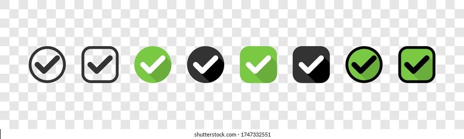 Marcar. Marcar iconos vectoriales, aislados. Ilustración del vector