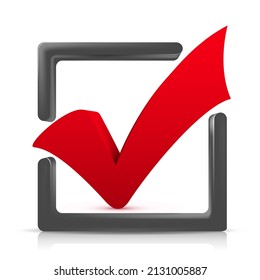 Comprobar la ilustración vectorial de marca en fondo blanco