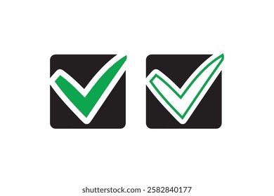 check mark vector silhouette isolated in white background