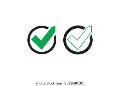 check mark vector silhouette isolated in white background